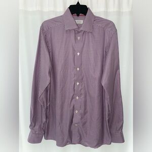 Eton contemporary men’s dress shirt button down 41 16 purple design long sleeve